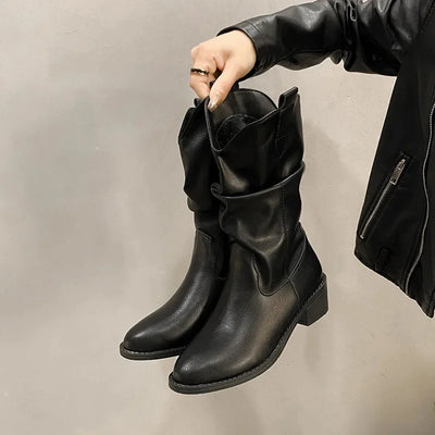 Kaitlyn | Women’s Leather Knee-High Boots with Heels