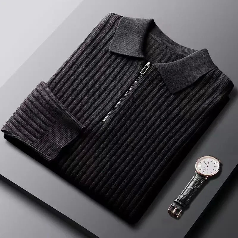 Grant | Stylish Ribbed Sweater for Men with Zip