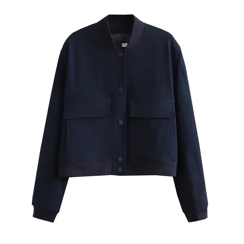 Clara | Women’s Casual Pocket Front Bomber Jacket