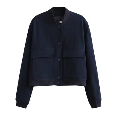 Clara | Women’s Casual Pocket Front Bomber Jacket