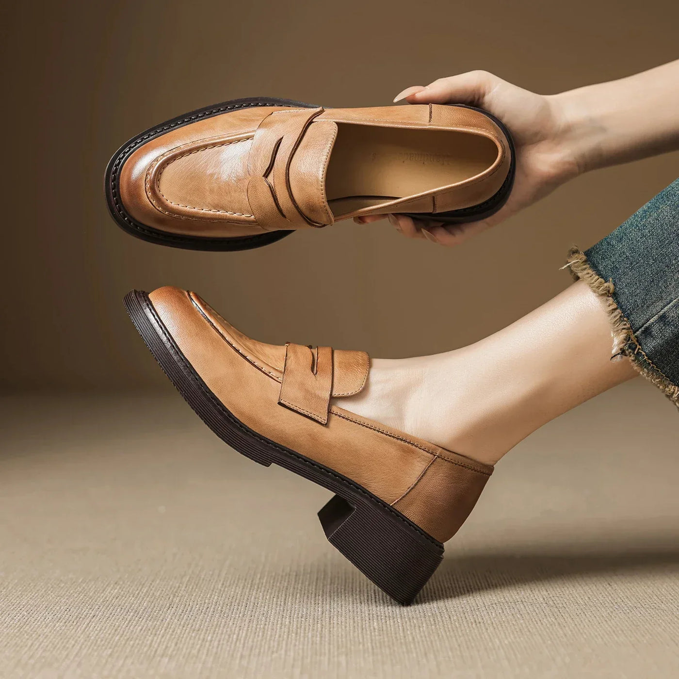 Maria | Classic Women’s Leather T-Strap Shoes