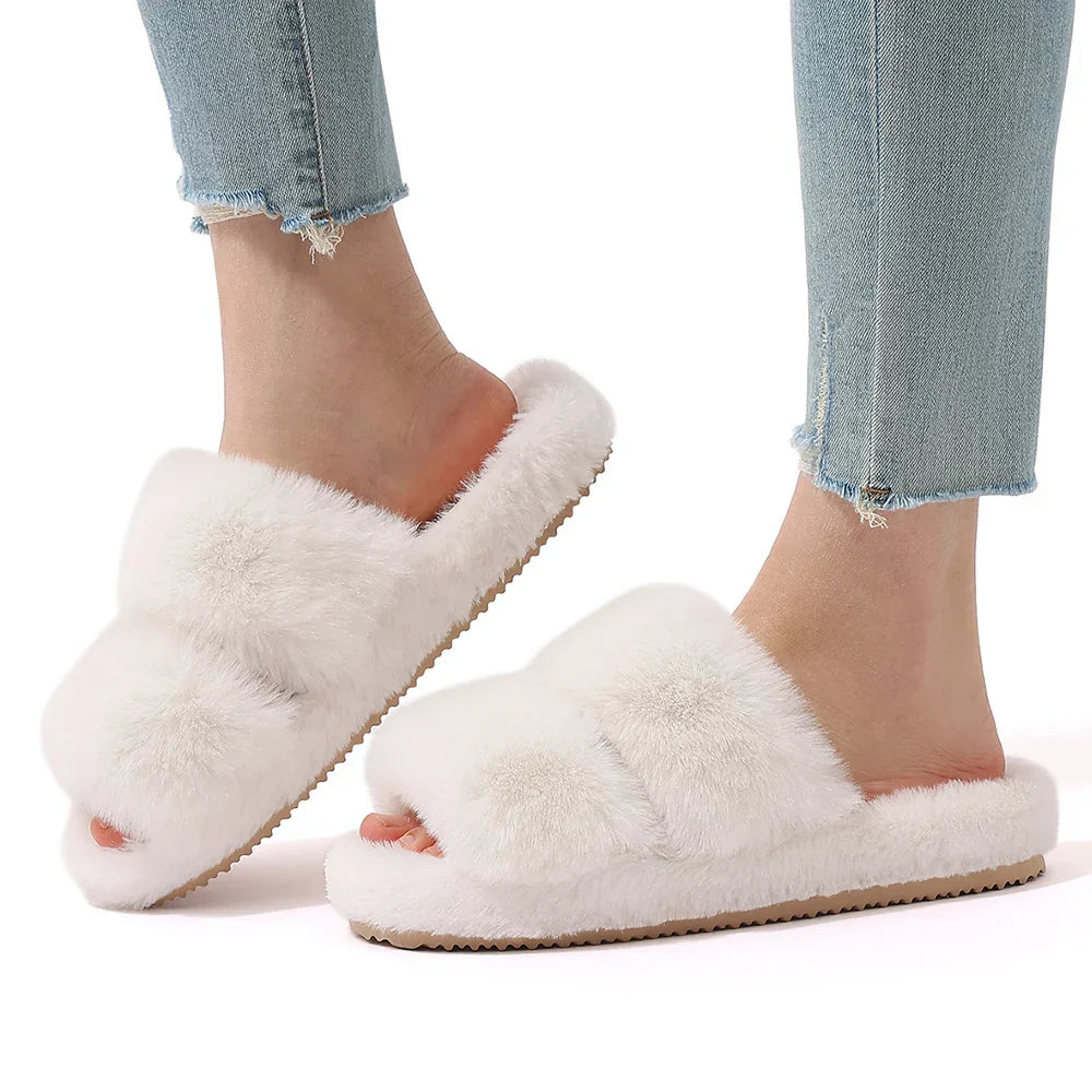 Daisy | Women’s Cozy Faux Fur Slide Slippers