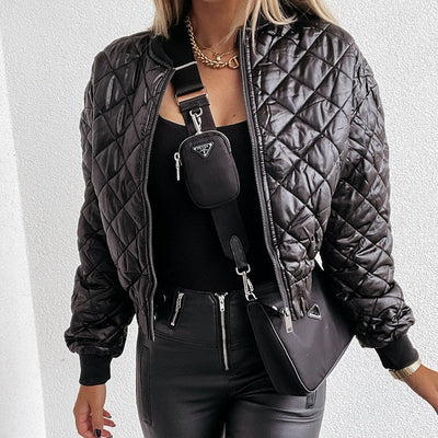Sabrina | Women’s Quilted Short Zip-Up Bomber Jacket