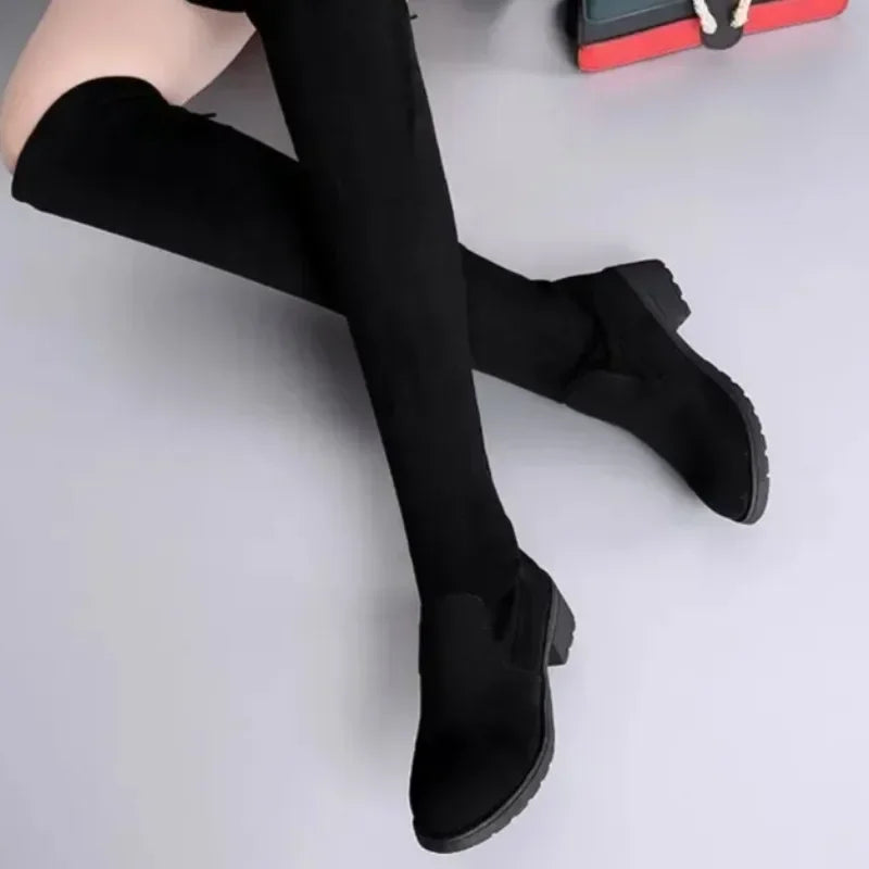 Danielle | Women’s Thigh-High Boots with Block Heels