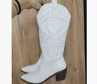 Joanna | Women’s Leather Knee-High Boots with Heels