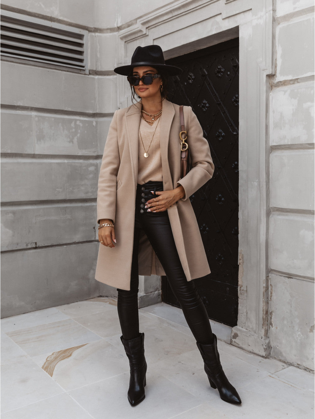 Alexis | Women’s Trendy Double-Breasted Long Coat