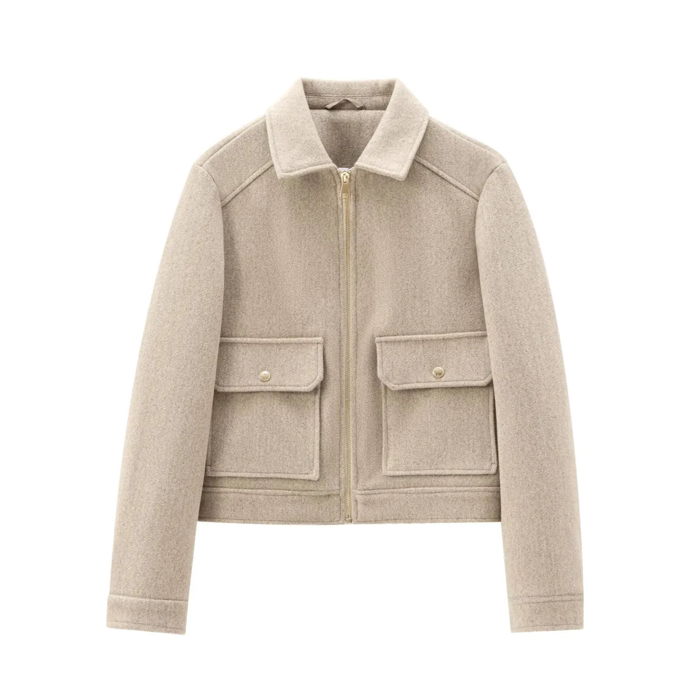 Emily | Women’s Zippered Wool Bomber Jacket