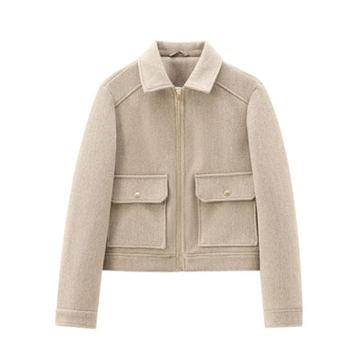 Emily | Women’s Zippered Wool Bomber Jacket
