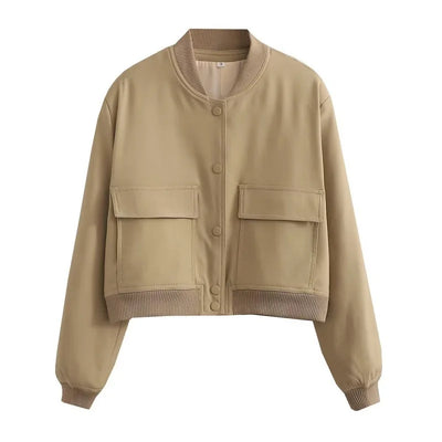Clara | Women’s Casual Pocket Front Bomber Jacket