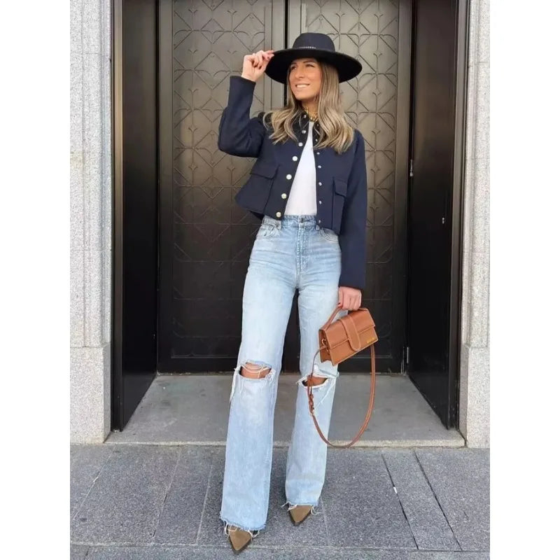 Isabel | Women’s Chic Button Front Short Jacket