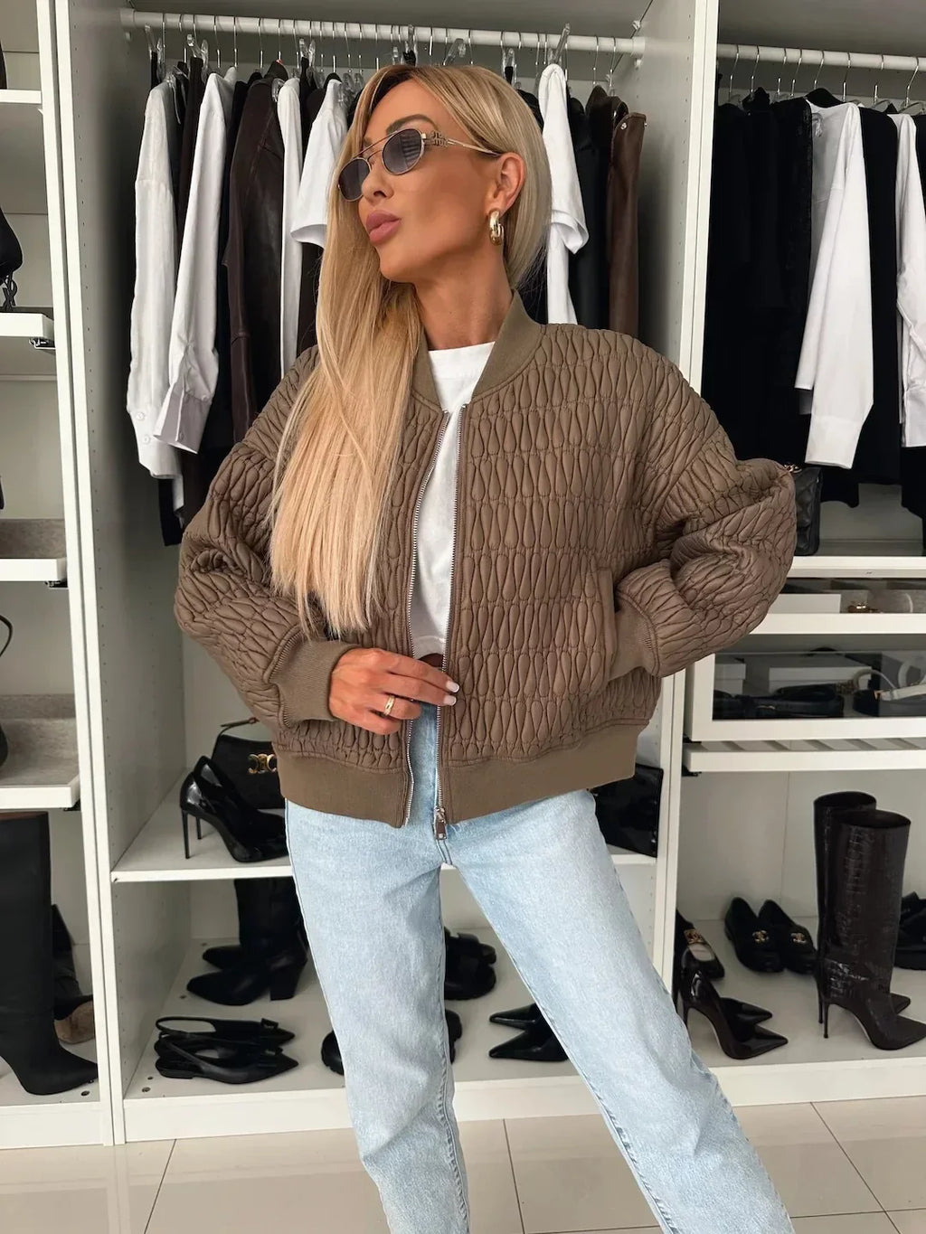 Hazel | Women’s Fashion Zip Front Quilted Jacket