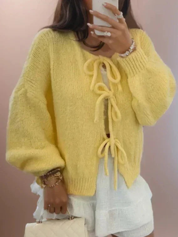 Jasmine | Women’s Chunky Winter Knotted Front Cardigan