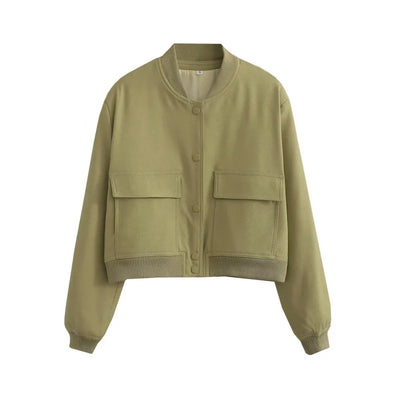 Clara | Women’s Casual Pocket Front Bomber Jacket
