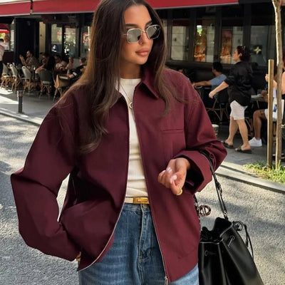 Donna | Women’s  Minimalist Smart Casual Bomber Jacket