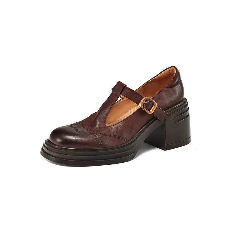 Madison | Classic Women’s Leather T-Strap Shoes