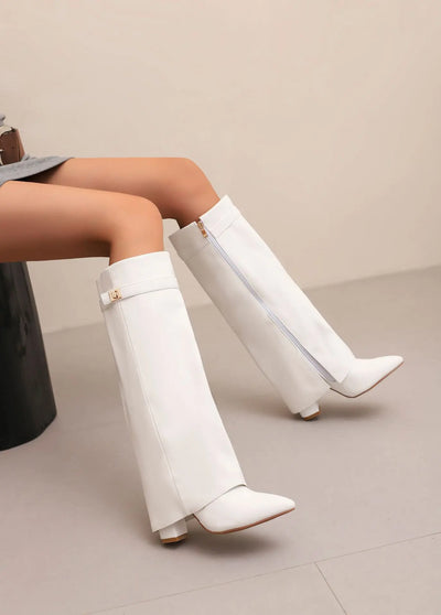 Maya | Women’s Leather Thigh-High Boots with Buckle