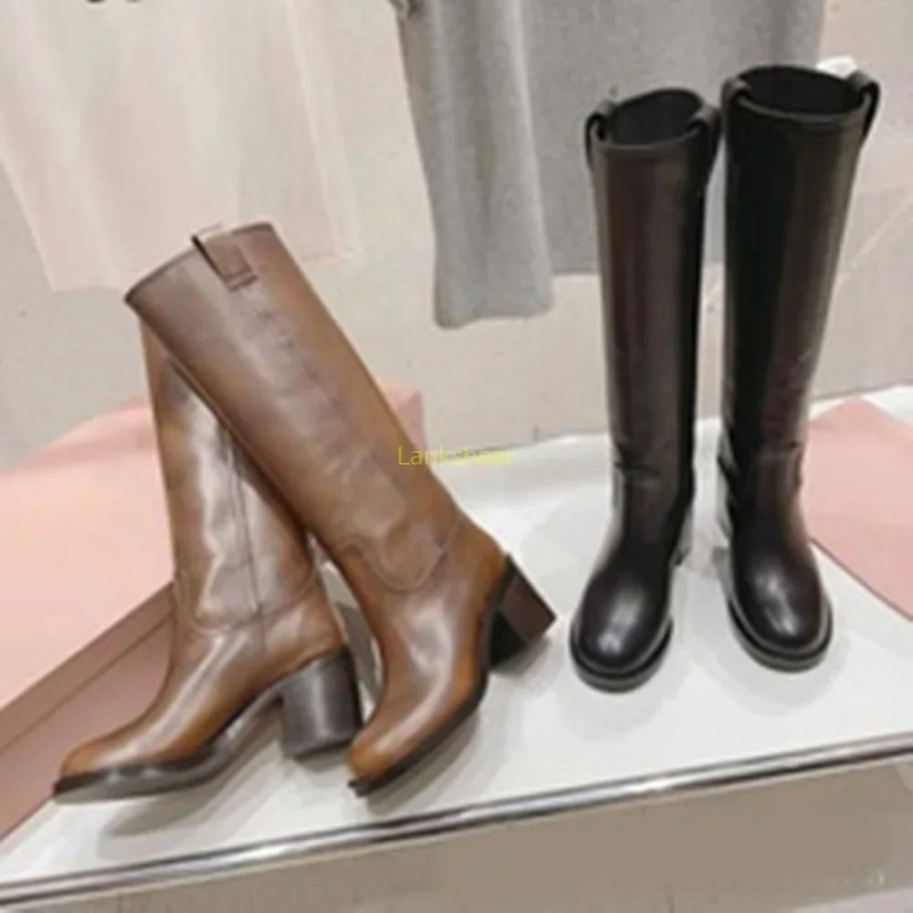 Jasmine | Women’s Leather Knee-High Boots with Heels