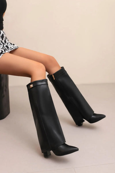 Maya | Women’s Leather Thigh-High Boots with Buckle