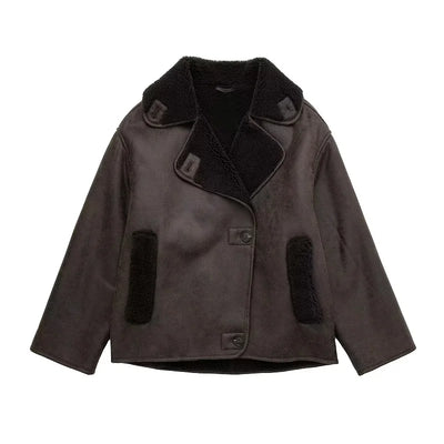 Hazel | Women's Shearling Aviator Jacket