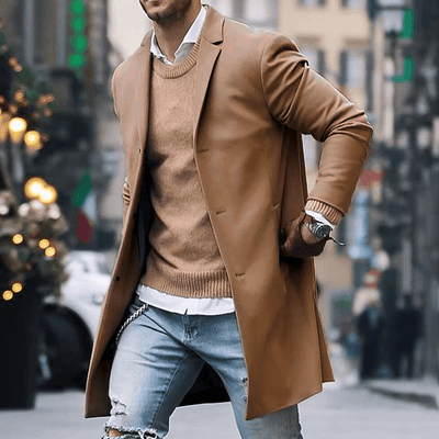 John | Men’s Classic Long Street Style Coat