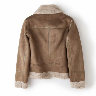 Grace | Women’s Chic Shearling-Lined Moto Jacket