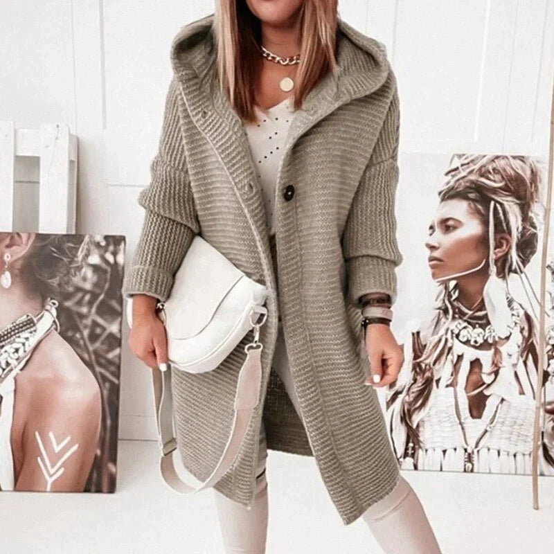 Audrey | Women’s Cozy Hooded Knit Cardigan Jacket