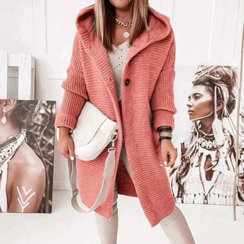 Audrey | Women’s Cozy Hooded Knit Cardigan Jacket