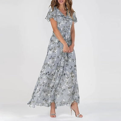 Grace | Women’s Short Sleeve Long Floral Dress