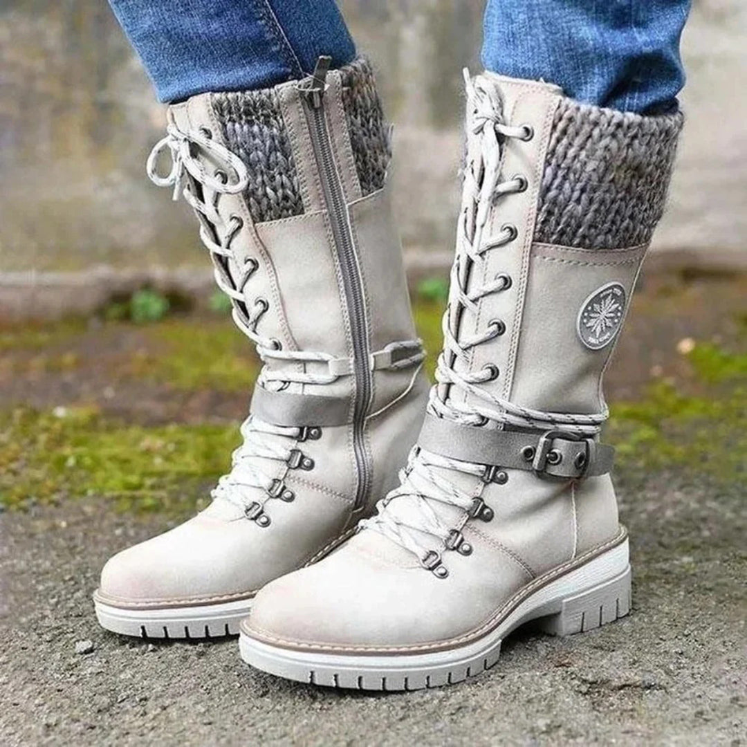Brooklyn | Women’s Lace-Up Winter Boots with Knit Cuff