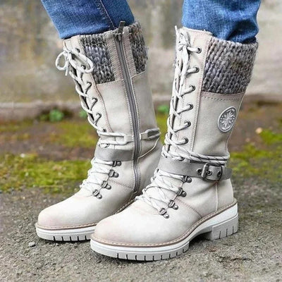 Brooklyn | Women’s Lace-Up Winter Boots with Knit Cuff
