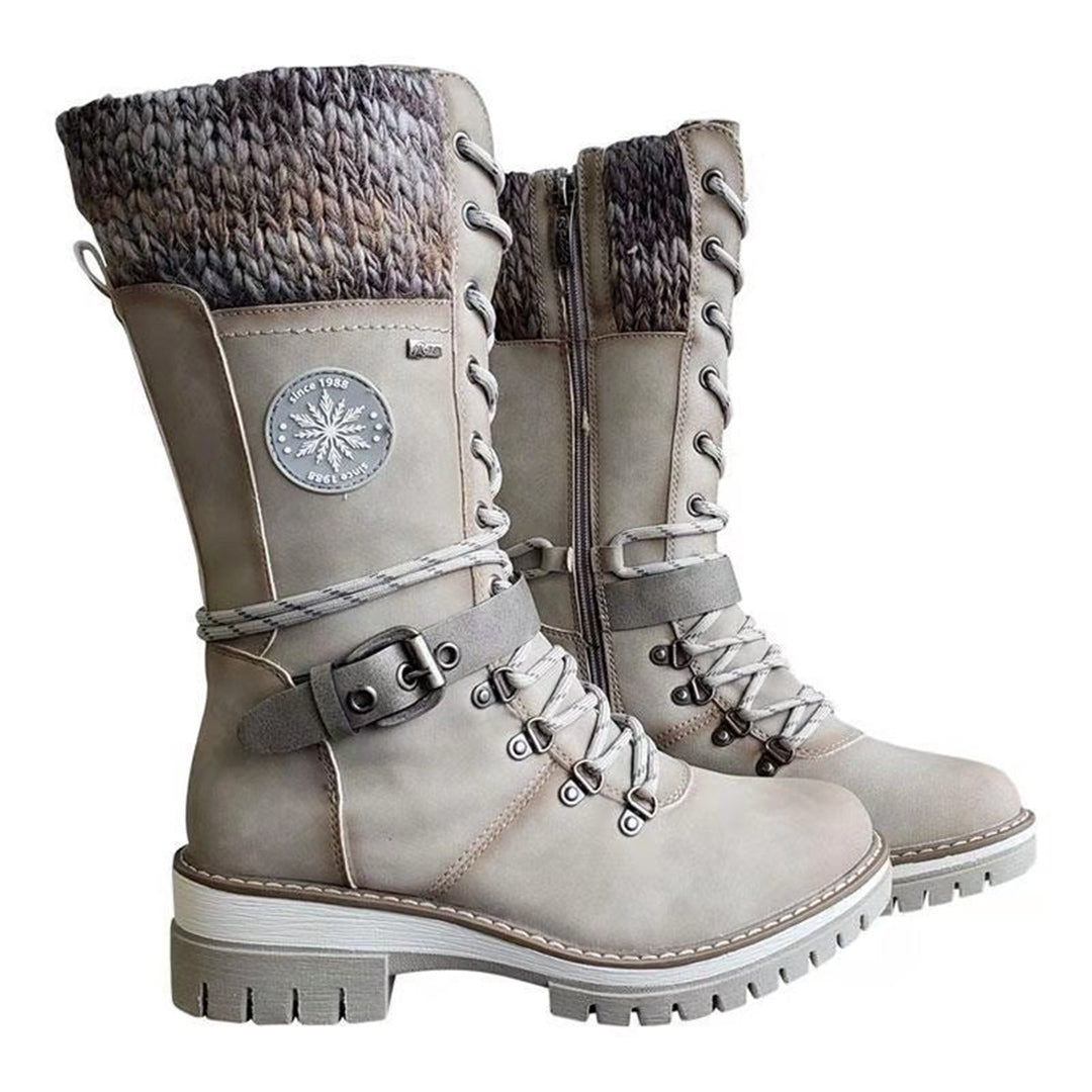 Brooklyn | Women’s Lace-Up Winter Boots with Knit Cuff