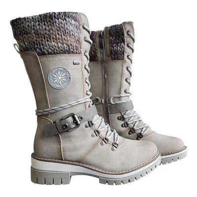 Brooklyn | Women’s Lace-Up Winter Boots with Knit Cuff