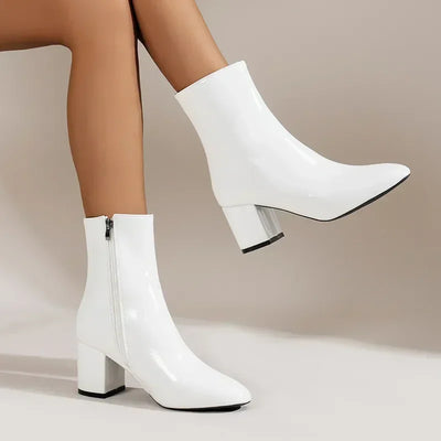 Chloe | Women’s Side Zipper Block Heel Ankle Boots