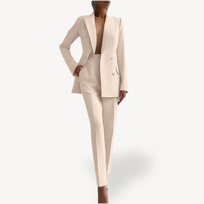 Fiona | Women’s Formal Tailored Suit Set with Long Blazer