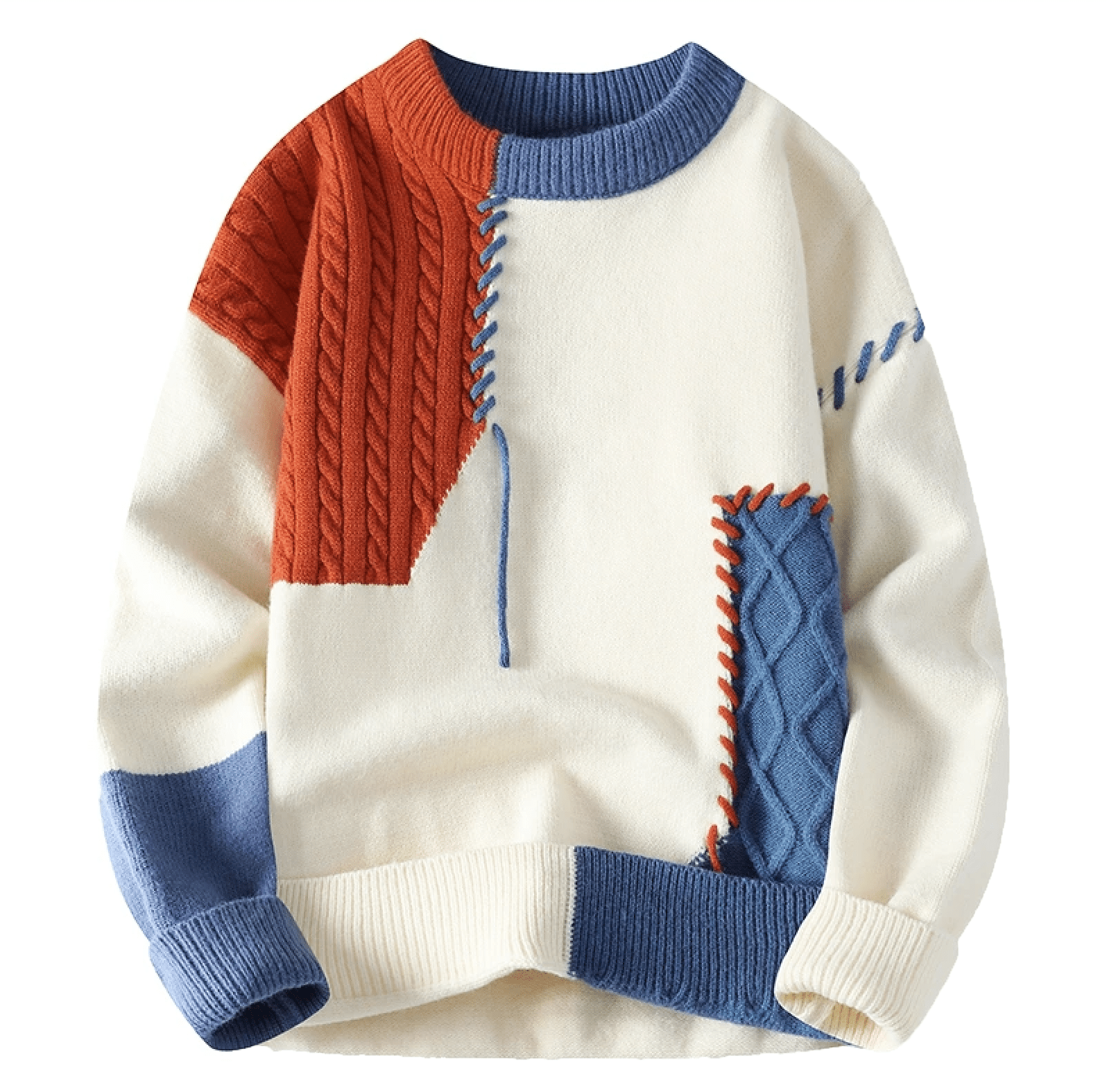 Jasper | Men Patchwork Knit Casual Winter Sweater