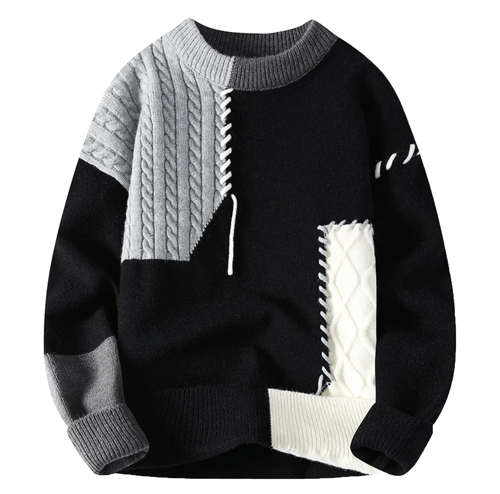 Jasper | Men Patchwork Knit Casual Winter Sweater