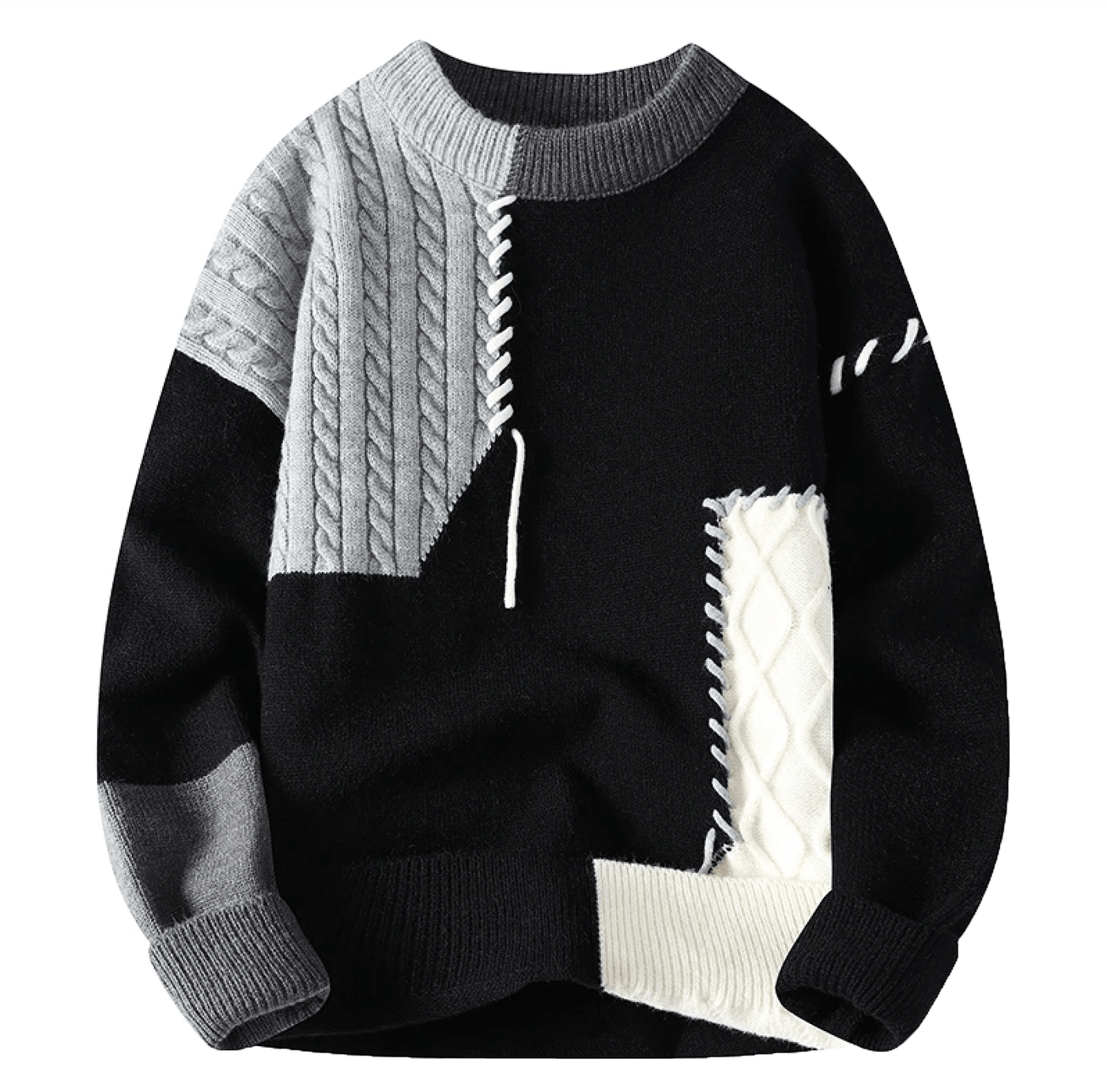 Jasper | Men Patchwork Knit Casual Winter Sweater