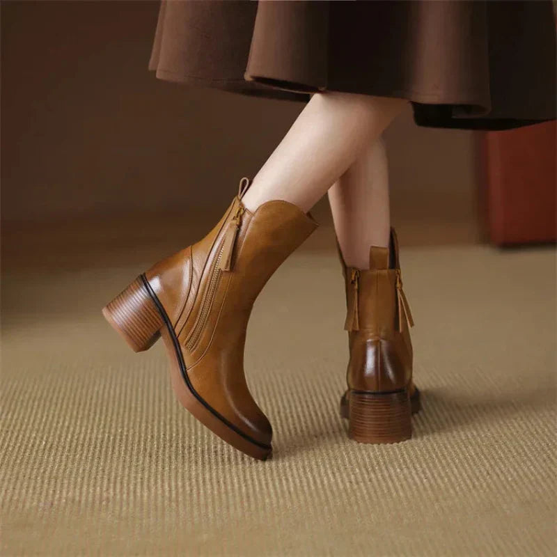 Rachel | Women's Zip-Up Block Heel Boots