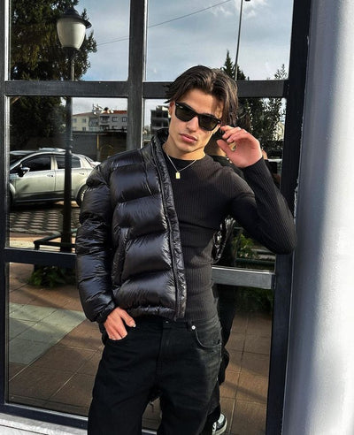 Dallas | Men’s Stylish Shiny Hooded Puffer Jacket