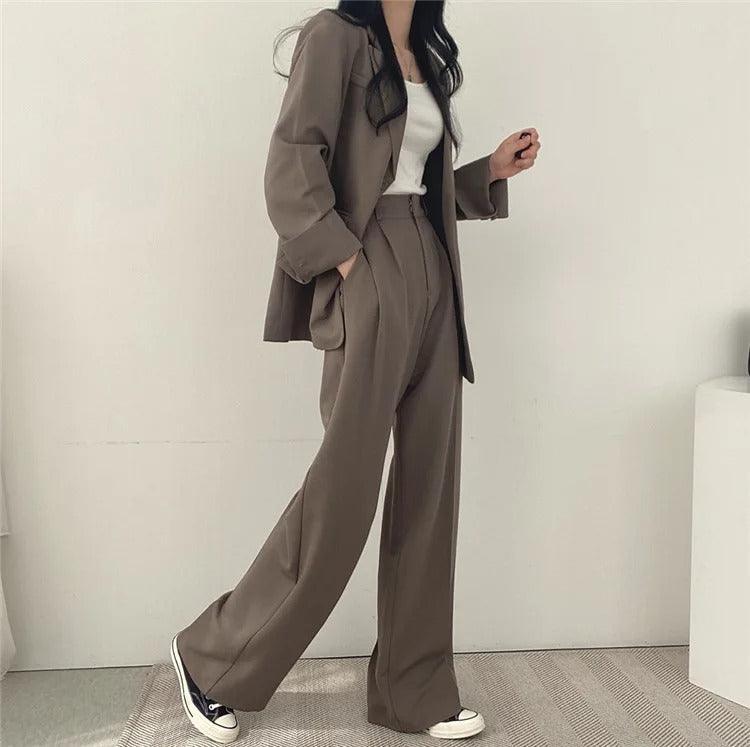 Hailey | Women’s Tailored Suit Set with Long Blazer