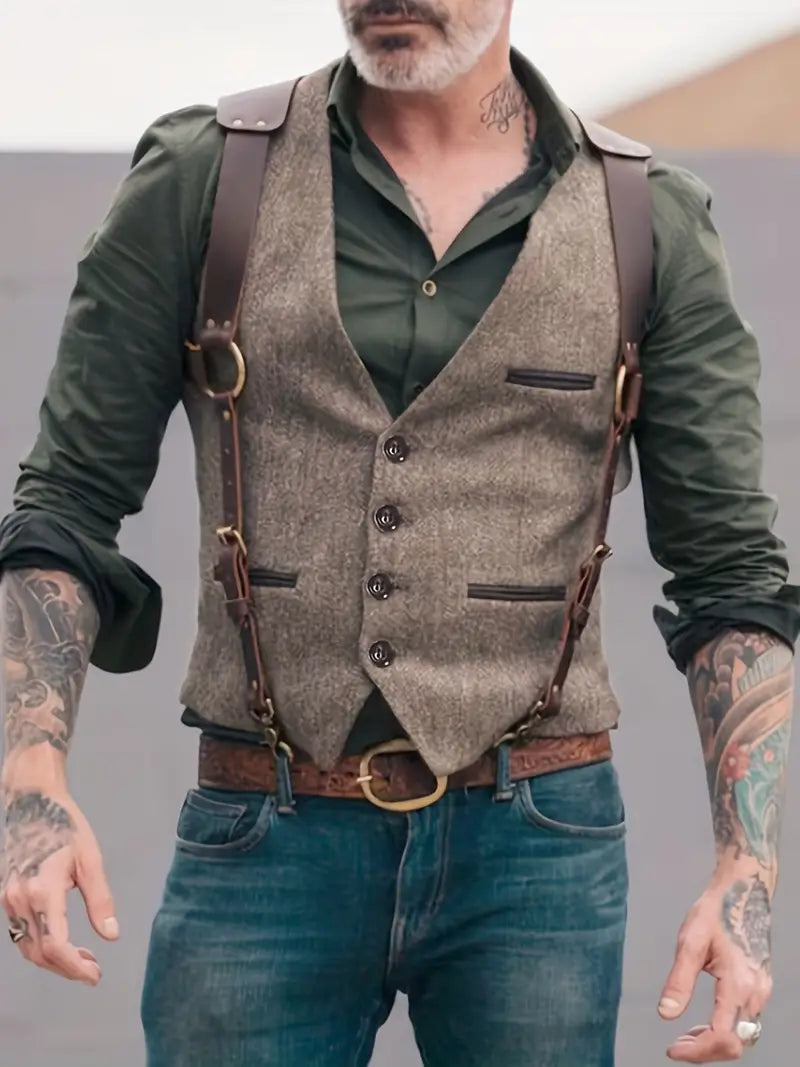 Dale | Men’s Classic Western Style Suede Look Vest