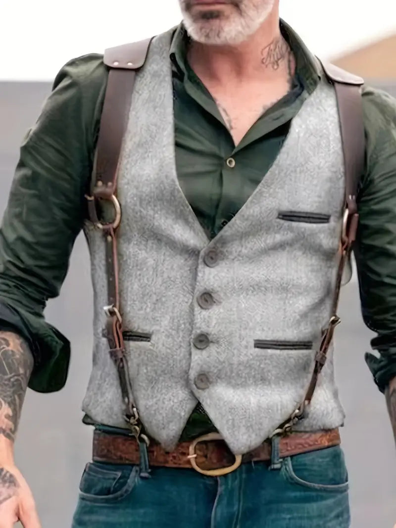 Dale | Men’s Classic Western Style Suede Look Vest