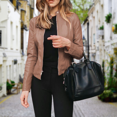 Emily | Women’s Elegant Zippered Biker Jacket