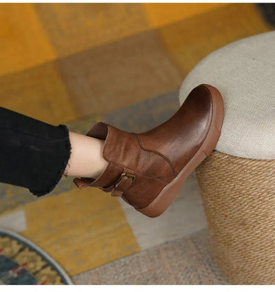 Madison | Women's Leather Buckle Ankle Boots