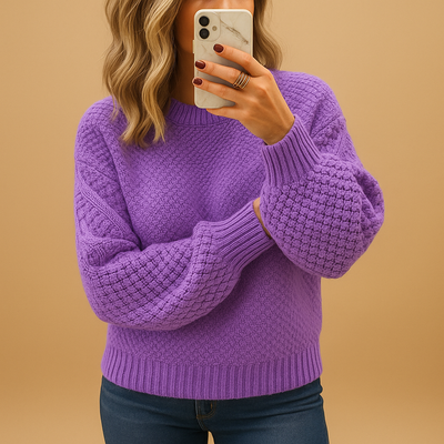 Nicole | Women’s Winter Cozy Textured Knit Sweater