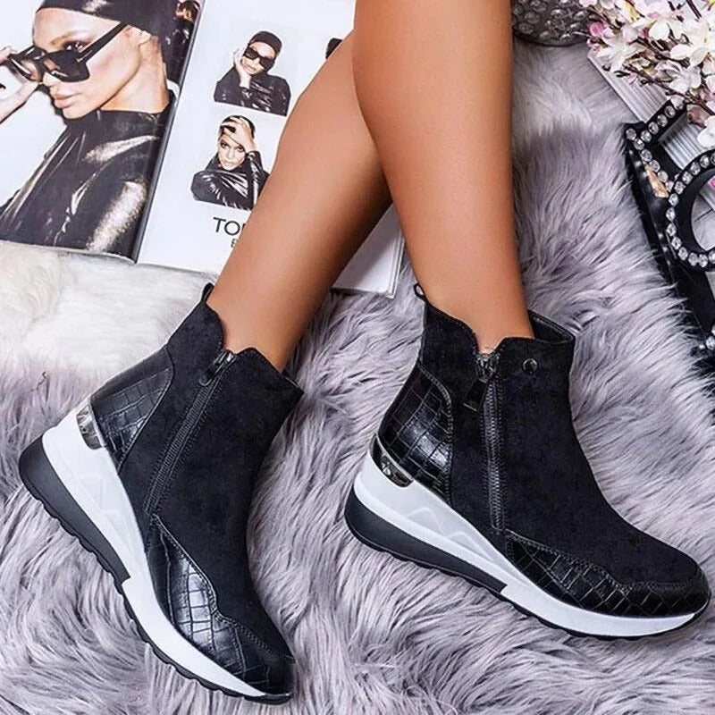 Kylie | Stylish Winter Zip-Up Ankle Boots