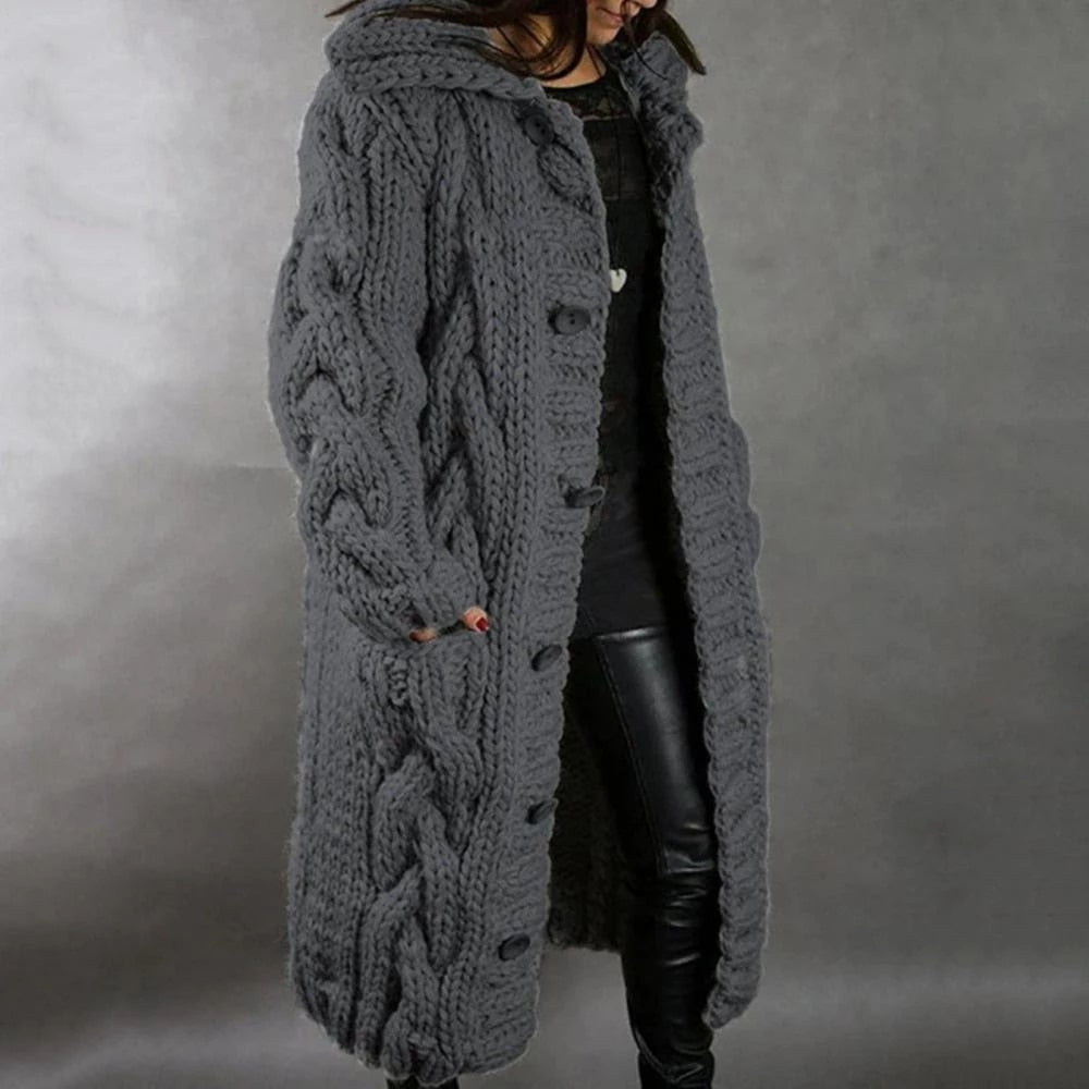 Jennifer | Women’s Winter Cozy Long Cable Knit Cardigan