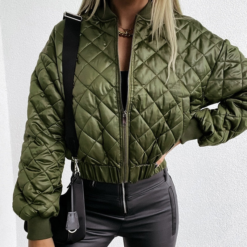 Sabrina | Women’s Quilted Short Zip-Up Bomber Jacket