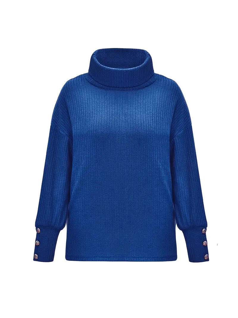Audrey | Women’s Winter Ribbed Cowl Neck Sweater