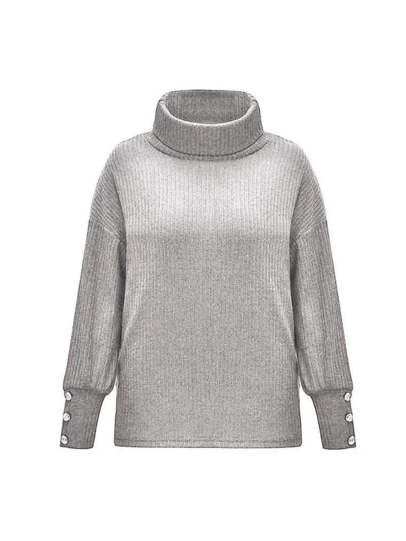 Audrey | Women’s Winter Ribbed Cowl Neck Sweater